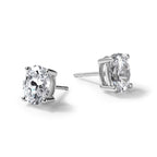 14K White Gold 1 1/2 ct Lab-Created Diamond VS+ F+, Oval-Cut 4-Prong Stud Earrings