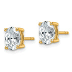 14k 1 1/2 carat Lab Grown Diamond VS+ F+ Complete Oval Four Prong Stud Earrings