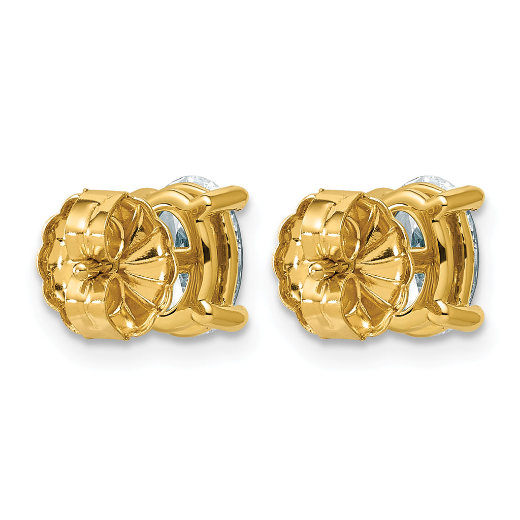 14K Yellow Gold 1 1/2 ct Certified Lab-Created Diamond VS+ F+, Oval-Cut 4-Prong Stud Earrings