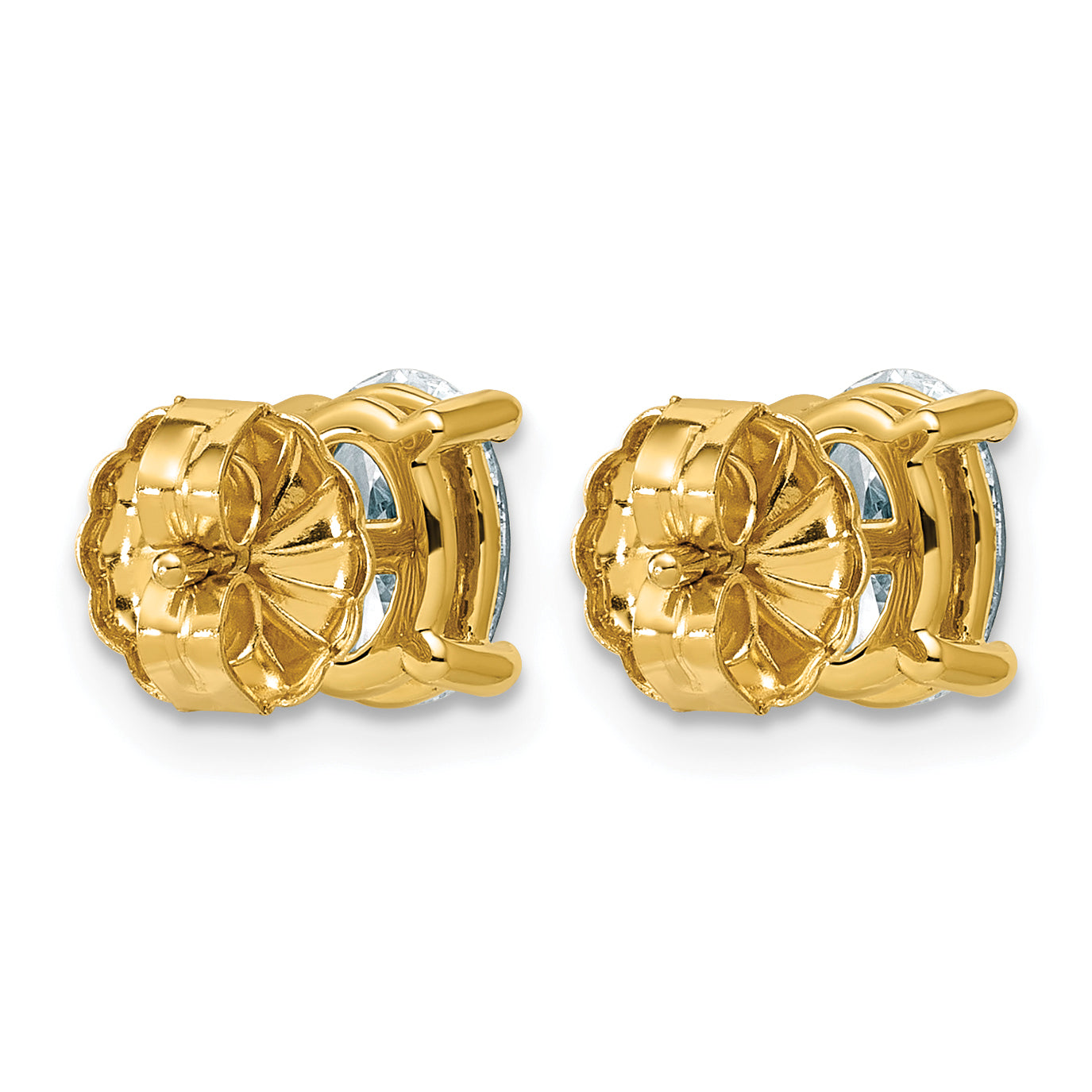 14K Yellow Gold 1 1/2 ct Certified Lab-Created Diamond VS+ F+, Oval-Cut 4-Prong Stud Earrings