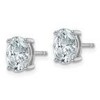 14K White Gold 2 ct Certified Lab-Created Diamond VS/SI+ G+, Oval-Cut 4-Prong Stud Earrings