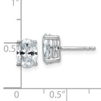 14K White Gold 2 ct Certified Lab-Created Diamond VS/SI+ G+, Oval-Cut 4-Prong Stud Earrings