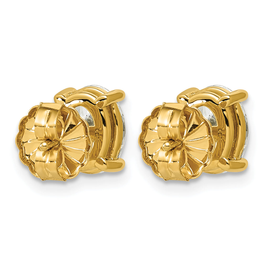 14K Yellow Gold 2 ct Lab-Created Diamond VS+ F+, Oval-Cut 4-Prong Stud Earrings