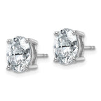 14K White Gold 3 ct Certified Lab-Created Diamond VS/SI+ G+, Oval-Cut 4-Prong Stud Earrings