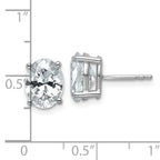 14K White Gold 3 ct Lab-Created Diamond VS+ F+, Oval-Cut 4-Prong Stud Earrings