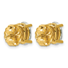 14K Yellow Gold 3 ct Lab-Created Diamond VS/SI+ G+, Oval-Cut 4-Prong Stud Earrings