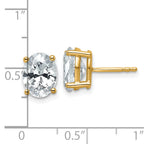 14K Yellow Gold 3 ct Lab-Created Diamond VS+ F+, Oval-Cut 4-Prong Stud Earrings