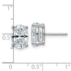 14K White Gold 4 ct Certified Lab-Created Diamond VS+ F+, Oval-Cut 4-Prong Stud Earrings