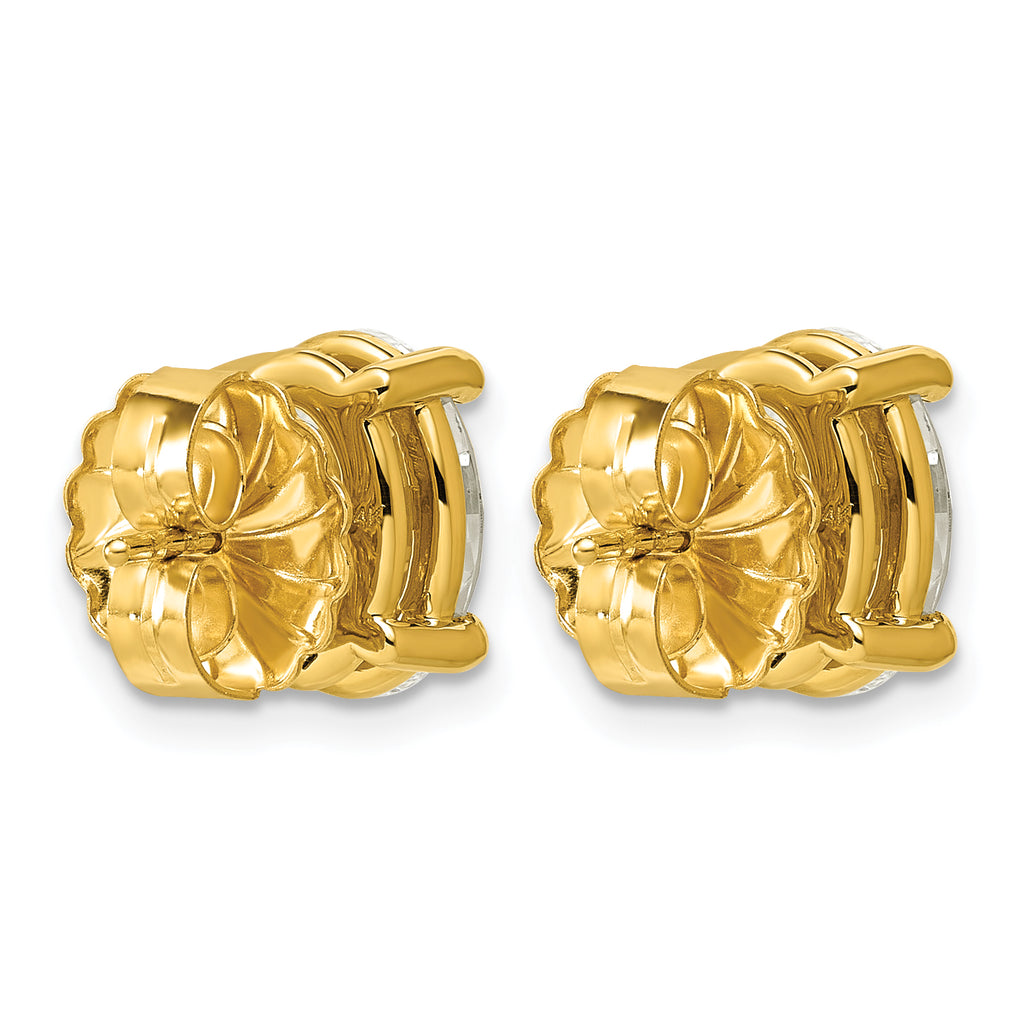 14K Yellow Gold 4 ct Certified Lab-Created Diamond VS+ F+, Oval-Cut 4-Prong Stud Earrings