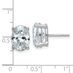 14K White Gold 5 ct Lab-Created Diamond VS/SI+ G+, Oval-Cut 4-Prong Stud Earrings