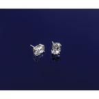 14K White Gold 4 ct Lab-Created Diamond VS+ F+, Oval-Cut 4-Prong Stud Earrings