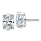 14K White Gold 5 ct Certified Lab-Created Diamond VS+ F+, Oval-Cut 4-Prong Stud Earrings