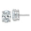 14K White Gold 5 ct Lab-Created Diamond VS/SI+ G+, Oval-Cut 4-Prong Stud Earrings