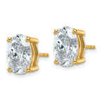 14K Yellow Gold 5 ct Lab-Created Diamond VS+ F+, Oval-Cut 4-Prong Stud Earrings