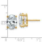 14K Yellow Gold 5 ct Lab-Created Diamond VS/SI+ G+, Oval-Cut 4-Prong Stud Earrings