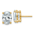 14K Yellow Gold 5 ct Lab-Created Diamond VS+ F+, Oval-Cut 4-Prong Stud Earrings