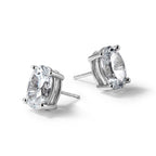 14K White Gold 6 ct Certified Lab-Created Diamond VS/SI+ G+, Oval-Cut 4-Prong Stud Earrings