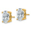 14K Yellow Gold 6 ct Certified Lab-Created Diamond VS/SI+ G+, Oval-Cut 4-Prong Stud Earrings