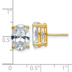 14K Yellow Gold 6 ct Lab-Created Diamond VS/SI+ G+, Oval-Cut 4-Prong Stud Earrings