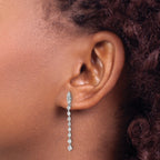 14k White Gold 1 carat Lab Grown Diamond VS/SI+ G+ Complete Dangle Post Earrings