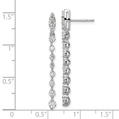 14k White Gold 1 carat Lab Grown Diamond VS/SI+ G+ Complete Dangle Post Earrings