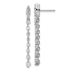 14k White Gold 1 carat Lab Grown Diamond VS/SI+ G+ Complete Dangle Post Earrings