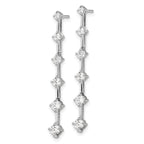 14k White Gold 1 carat Lab Grown Diamond VS/SI+ G+ Complete Six Stone Dangle Post Earrings