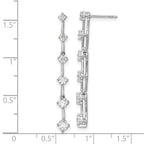 14k White Gold 1 carat Lab Grown Diamond VS/SI+ G+ Complete Six Stone Dangle Post Earrings