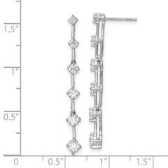 14k White Gold 1 carat Lab Grown Diamond VS/SI+ G+ Complete Six Stone Dangle Post Earrings