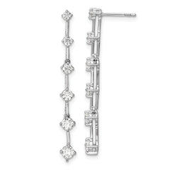 14k White Gold 1 carat Lab Grown Diamond VS/SI+ G+ Complete Six Stone Dangle Post Earrings