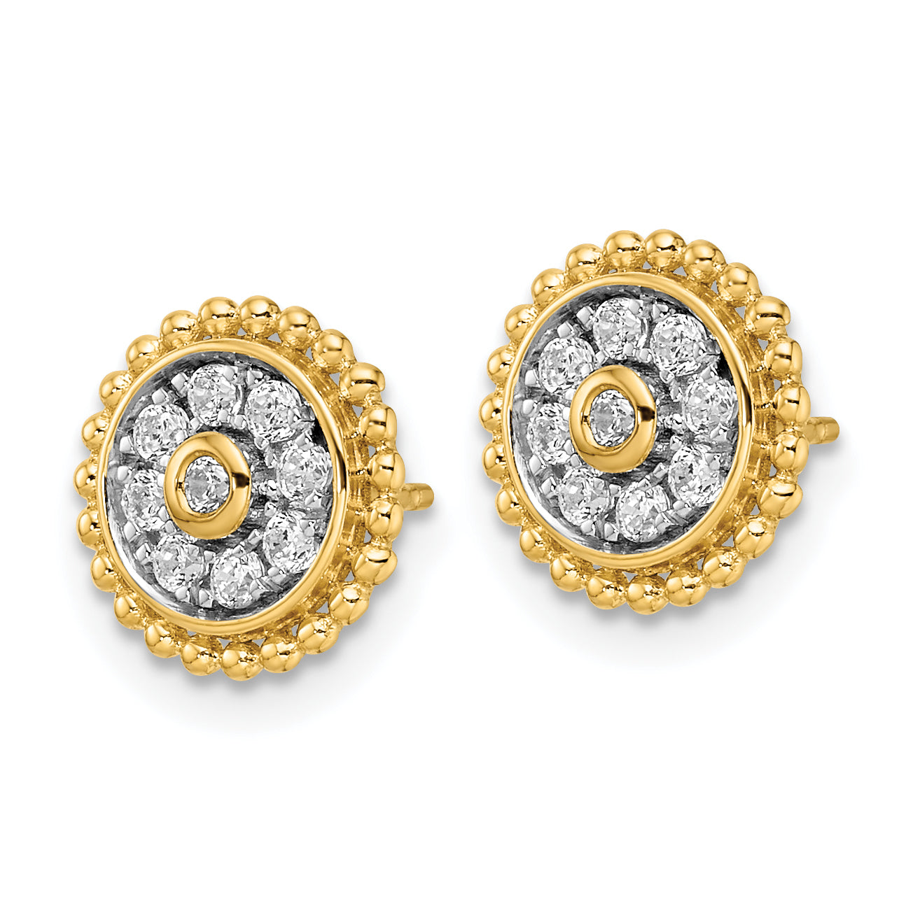 14k 1/3 carat Lab Grown Diamond VS/SI+ G+ Circle Post Earrings Secondary image
