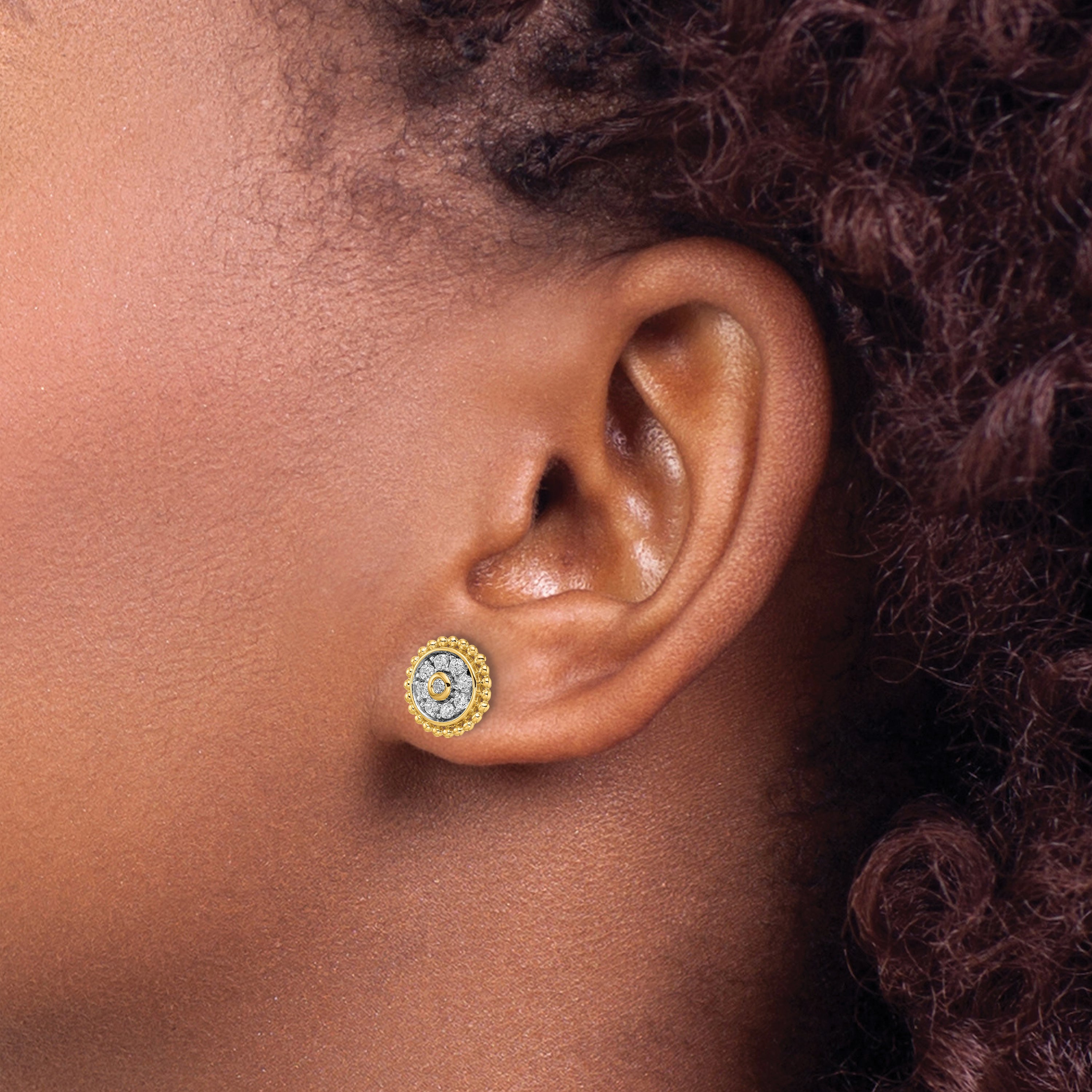 14k 1/3 carat Lab Grown Diamond VS/SI+ G+ Circle Post Earrings
