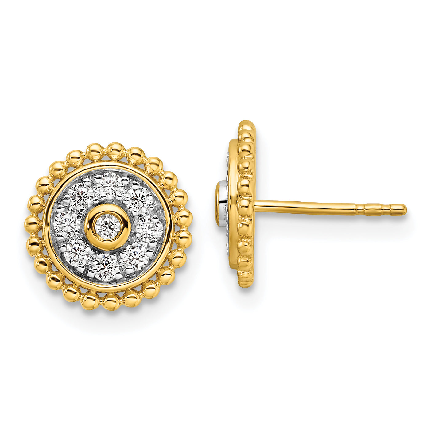14k 1/3 carat Lab Grown Diamond VS/SI+ G+ Circle Post Earrings Main image