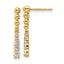 14k 1/3 carat Lab Grown Diamond VS/SI+ G+ Beaded Bar Dangle Post Earrings