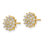 14k 1/2 carat Lab Grown Diamond VS/SI+ G+ Complete Cluster Post Earrings