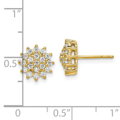 14k 1/2 carat Lab Grown Diamond VS/SI+ G+ Complete Cluster Post Earrings