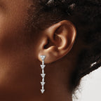 14k White Gold 1 carat Lab Grown Diamond VS/SI+ G+ Complete Marquise Dangle Cluster Post Earrings