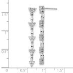 14k White Gold 1 carat Lab Grown Diamond VS/SI+ G+ Complete Marquise Dangle Cluster Post Earrings