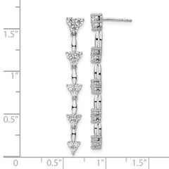14k White Gold 1 carat Lab Grown Diamond VS/SI+ G+ Complete Marquise Dangle Cluster Post Earrings