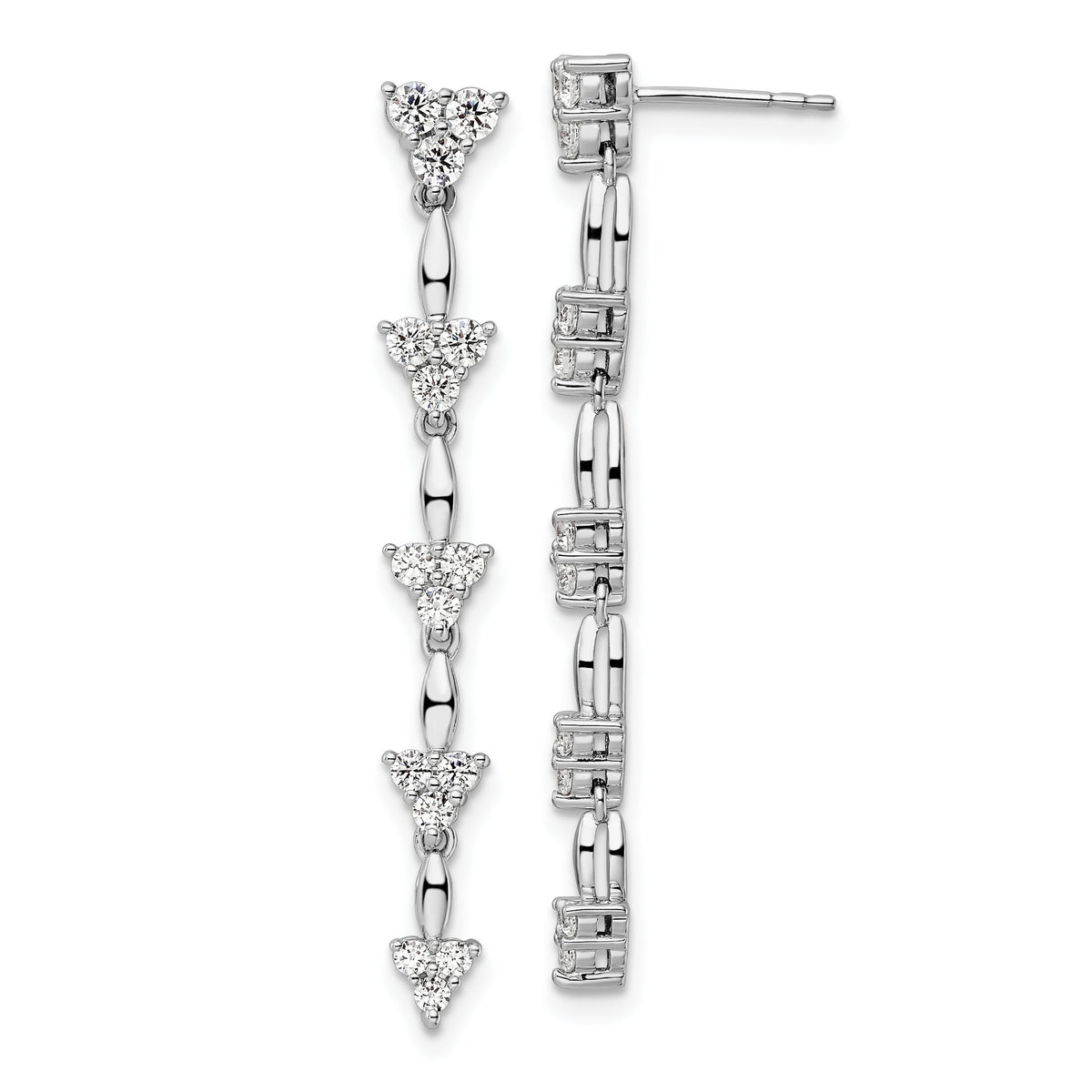 Marquise Lab-Grown Diamond Cluster Stud Dangle Earrings in 14K White Gold (1 ct. tw.) - Sophia Jewelers Main image