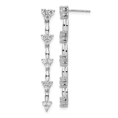 14k White Gold 1 carat Lab Grown Diamond VS/SI+ G+ Complete Marquise Dangle Cluster Post Earrings