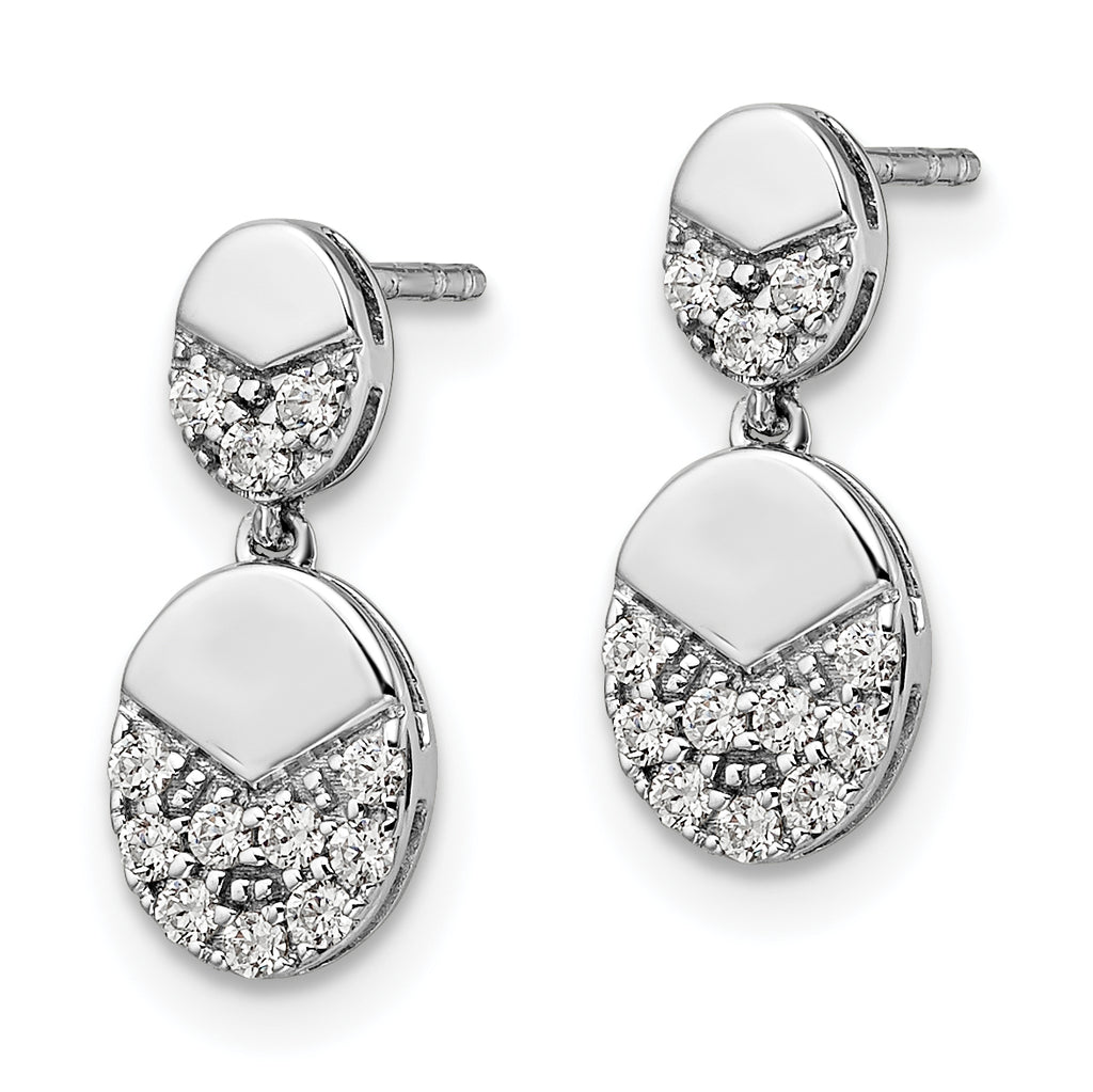 14k White Gold 1/4 carat Lab Grown Diamond VS/SI+ G+ Dangle Post Earrings