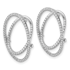 14K White Gold Lab Grown VS/SI+ G+ Dia Oval Fashion Hinged Earrings