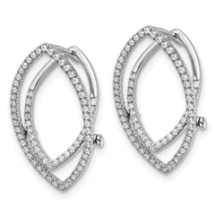 14K White Gold Lab Grown VS/SI+ G+ Dia Marquise Shape Hinged Earrings
