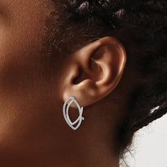 14K White Gold Lab Grown VS/SI+ G+ Dia Marquise Shape Hinged Earrings