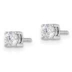 14k White Gold 1/2 carat Lab Grown Diamond VS/SI+ G+ Complete Stud Post Earrings