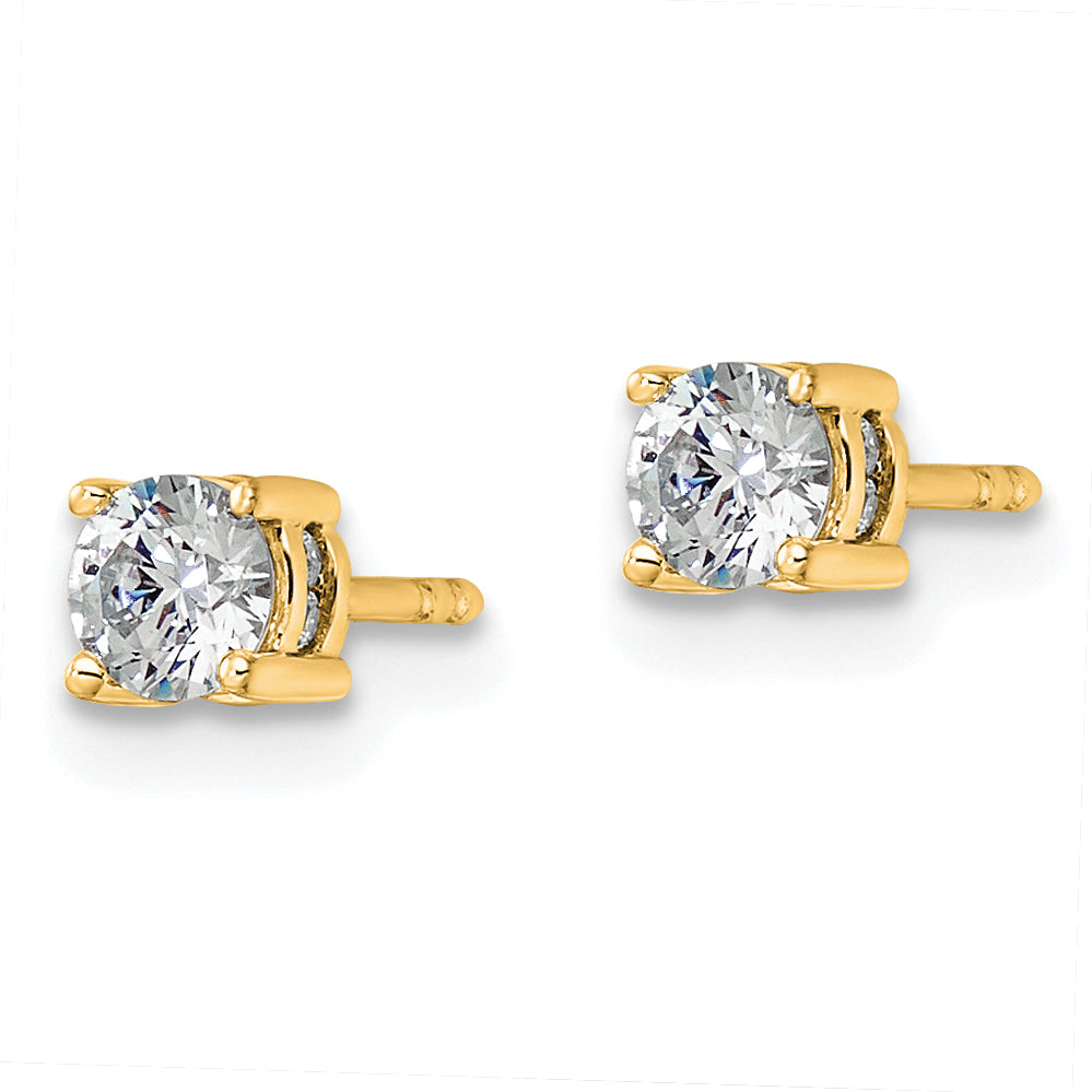 14k 1/2 carat Lab Grown Diamond VS/SI+ G+ Complete Stud Post Earrings Secondary image