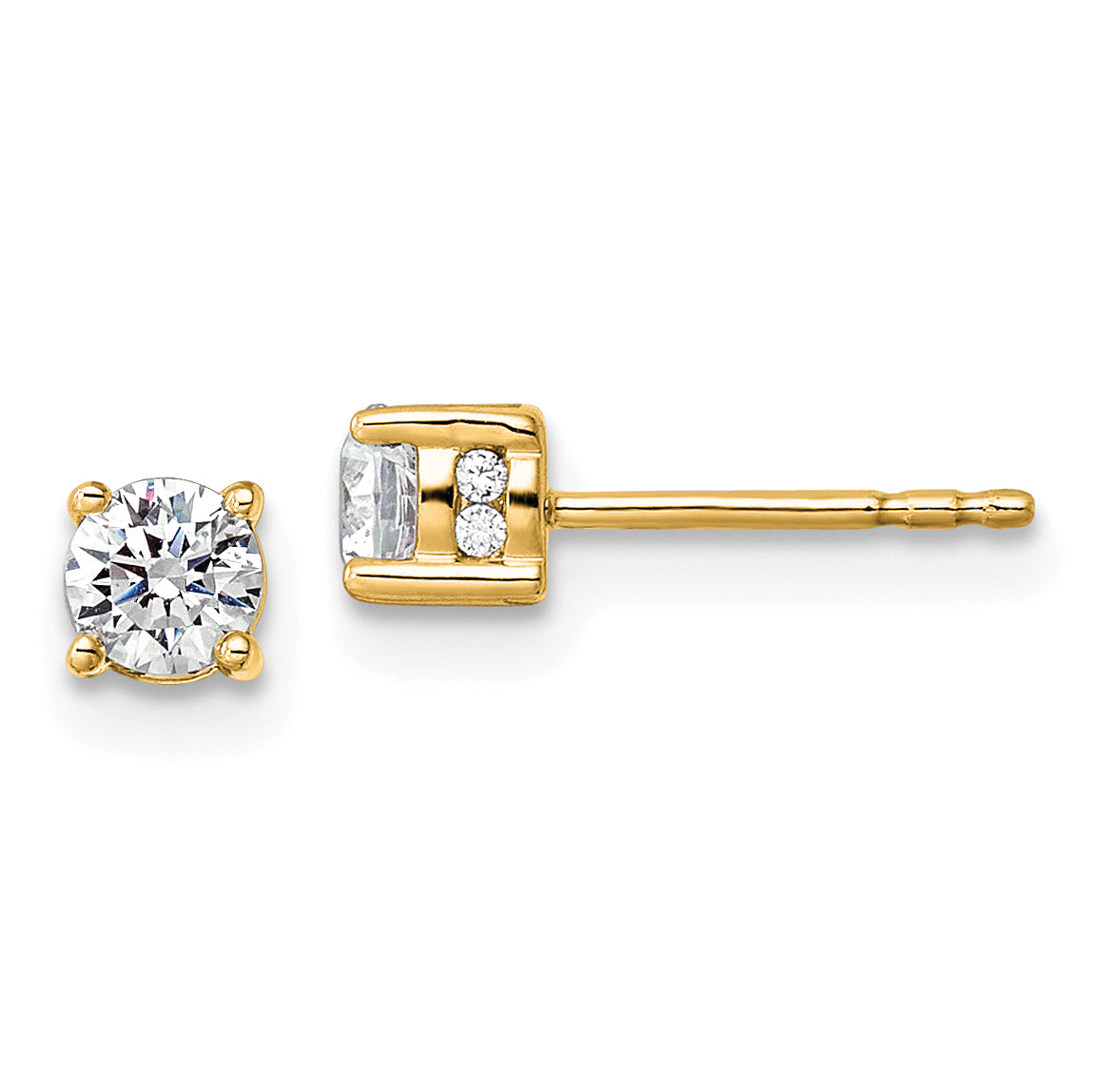 14k 1/2 carat Lab Grown Diamond VS/SI+ G+ Complete Stud Post Earrings Main image