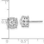 14k White Gold 1 1/2 carat Lab Grown Diamond VS/SI+ G+ Complete Round Fashion Halo Post Earrings
