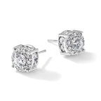 10K White Gold 1 1/2 ct Lab-Created Diamond VS/SI+ G+ Halo Earrings